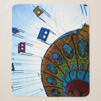 Whimsical Amusement Park Ride Sherpa Blanket