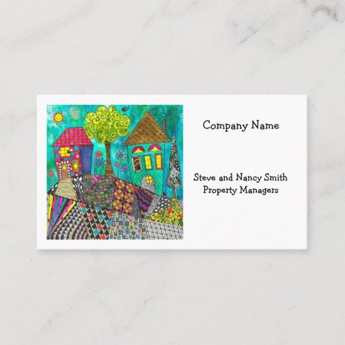 Whimsical and Colorful Home Sweet Home Business Ca Business Card