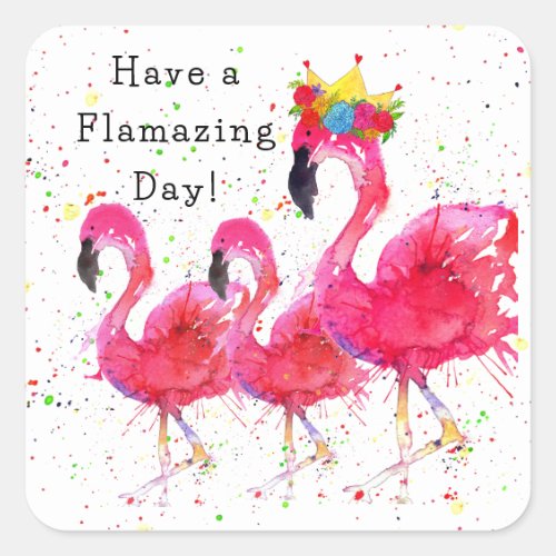 Whimsical and Colorful Pink Flamingo Stickers