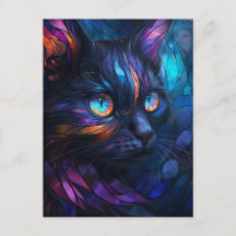 Whimsical and Colorful Stained Glass Cat