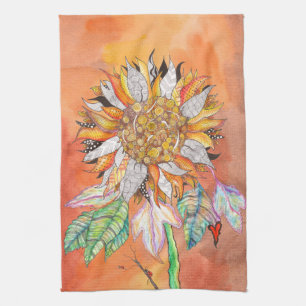 Whimsical and Colorful Sunflower Kitchen Towel