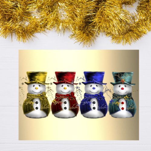 Whimsical and Cute Colorful Snowmen Christmas Tissue Paper