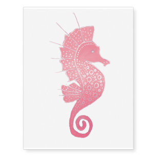 Whimsical and Cute Seahorse Artwork Temporary Tattoos