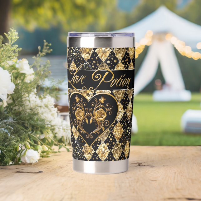 Whimsical and Elegant Goth Love Potion  Insulated Tumbler (Wedding (Rotated))