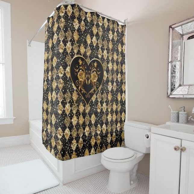 Whimsical and Elegant Goth  Shower Curtain (In Situ)
