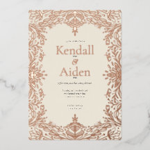Whimsical and Elegant Rose Gold Foil Wedding