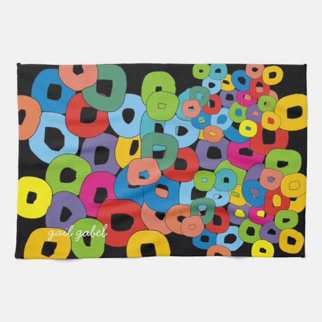 Whimsical and Funky Art Kitchen Towel (Horizontal)