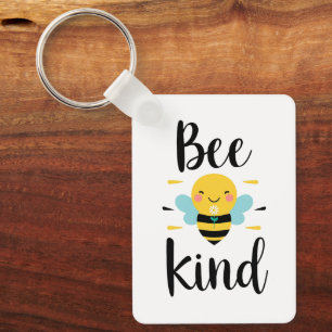 Whimsical and Kind Bee Illustration Keychain