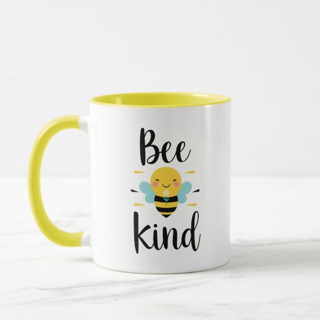 Whimsical and Kind Bee Illustration Mug (Left)