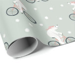 Whimsical and Modern Mint Green Winter Polar Bear Wrapping Paper<br><div class="desc">This whimsical and modern Christmas wrapping paper set features a cute polar bear on a bike pattern on mint green. The perfect winter pattern design for your gifts this holiday season.</div>