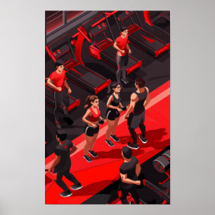 Whimsical and Vibrant Fitness Boot Poster