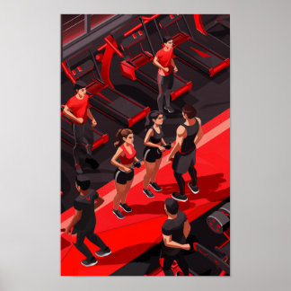 Whimsical and Vibrant Fitness Boot Poster