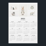 Whimsical Animal Boho Minimal 2025 Magnet Calendar<br><div class="desc">Add a touch of whimsy to your year with this 2025 magnetic calendar featuring adorable minimalist illustrations of animals in a charming boho style. From a playful skunk to a sweet rabbit, a wise owl, a curious raccoon, and a gentle elephant, these cute characters bring a calming, nature-inspired aesthetic to...</div>
