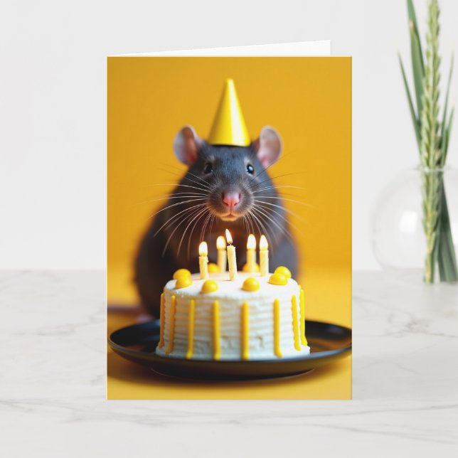 Whimsical Animal Cake Card (Front)