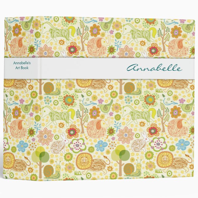 Whimsical Animal Doodles 2 Binder (Front/Spine)