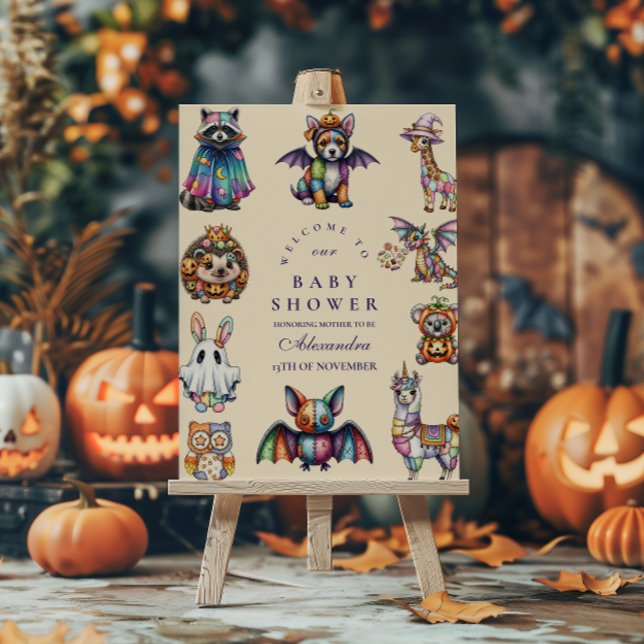 Whimsical Animal Halloween Baby Shower Foam Board (Creator Uploaded)