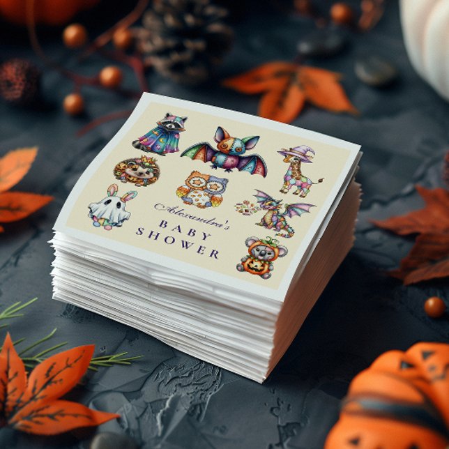 Whimsical Animal Halloween Baby Shower Napkins (Creator Uploaded)