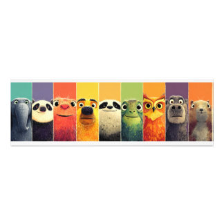 Whimsical Animal Lineup Color Poster
