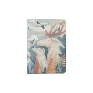 Whimsical Animal Print Fun Travel Passport Holder