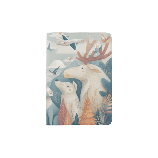 Whimsical Animal Print Fun Travel Passport Holder (Front)