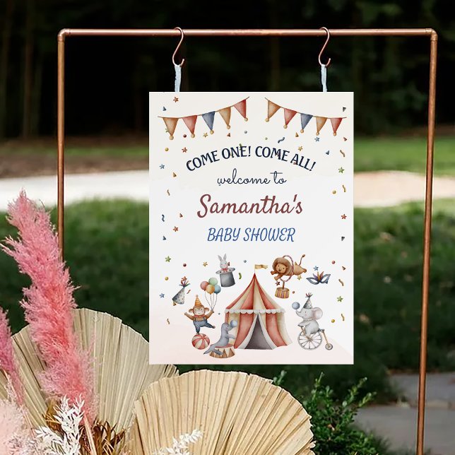 Whimsical Animals Circus Party Baby Shower Welcome Foam Board (Whimsical Animals Circus Party Baby Shower Welcome Sign)