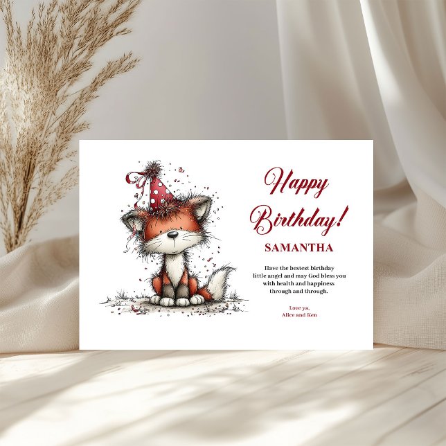 Whimsical Animals Custom Name kids greeting card (Whimsical Animals Custom Name kids greeting card)