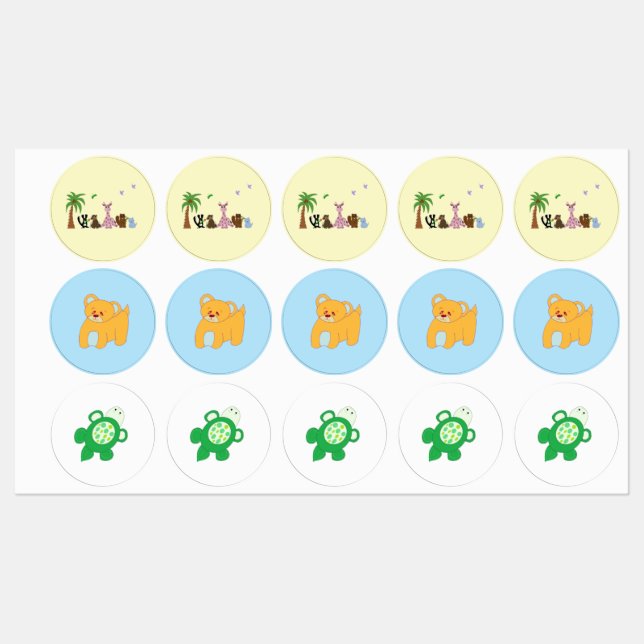 Whimsical Animals Kids' Labels (Sheet)