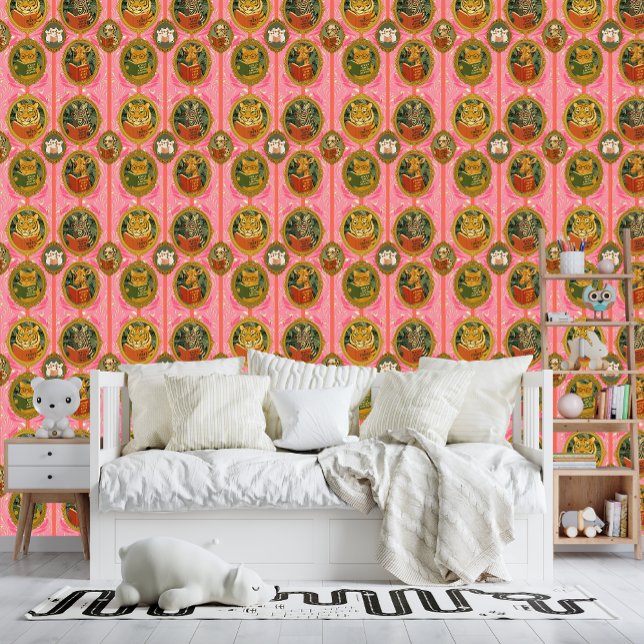 Whimsical animals reading books  wallpaper  (Creator Uploaded)