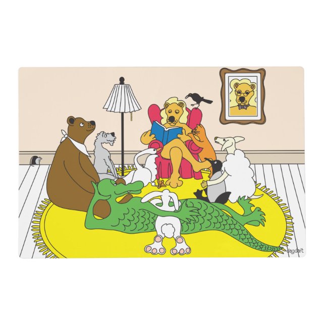 Whimsical Animals Reading Placemat (Front)