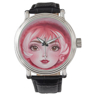 Whimsical Anime Girl Face Watch