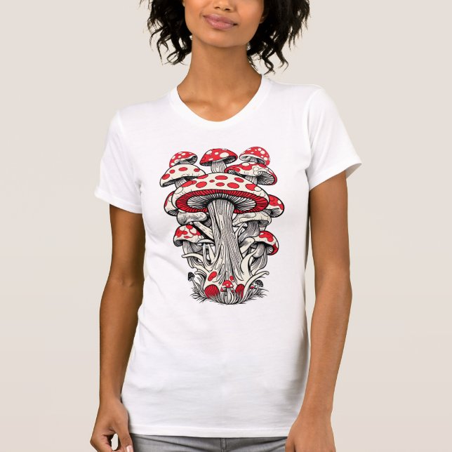 Whimsical Anime Vibes Mushroom T-Shirt (Front)