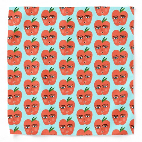 Whimsical Apple Pattern Bandana