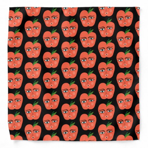 Whimsical Apple Pattern Bandana