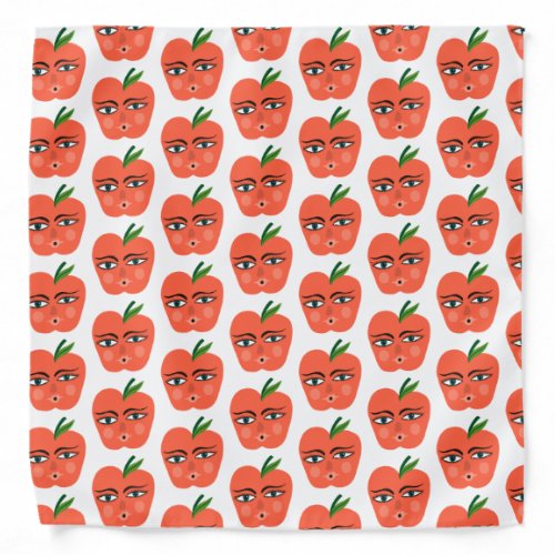 Whimsical Apple Pattern Bandana