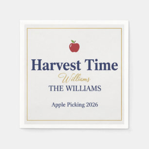 Whimsical Apple Picking Autumn Birthday Party Pape Napkins