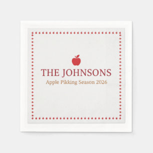 Whimsical Apple Picking Autumn Birthday Party Pape Napkins
