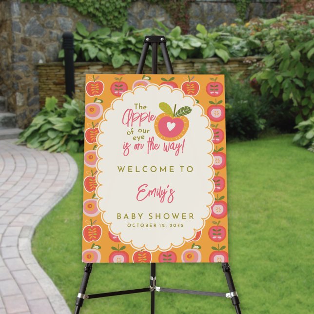 Whimsical Apple Theme Baby Shower Welcome Sign (Creator Uploaded)