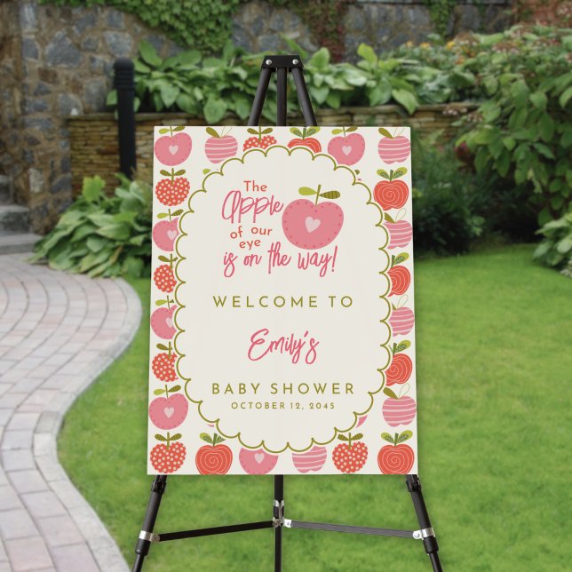 Whimsical Apple Theme Baby Shower Welcome Sign (Creator Uploaded)