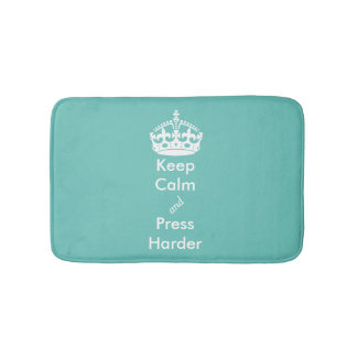 Whimsical Aqua Keep Calm Toilet Mat