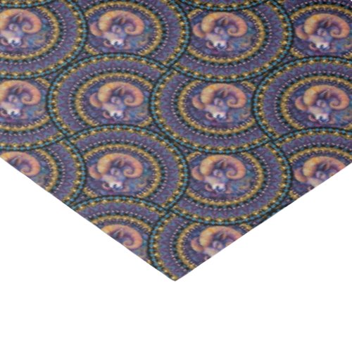 Whimsical Aries Astrology Mandala Art Deco Fans Tissue Paper