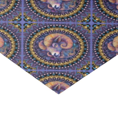 Whimsical Aries Astrology Mandala Geometric Tile Tissue Paper