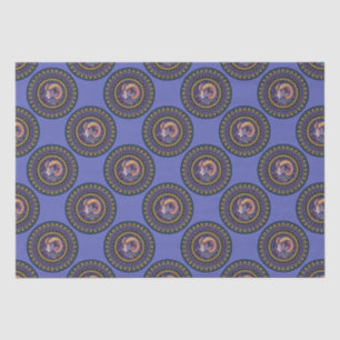 Whimsical Aries Zodiac Sign Polka Dot Mandala Tissue Paper