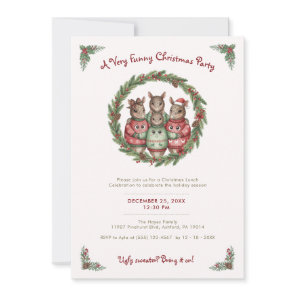 Whimsical Armadillo Family Christmas Lunch TMF26 Invitation