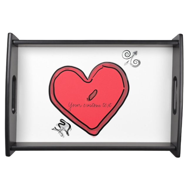 Whimsical Arrow & Heart Chic Valentine's Party Serving Tray (Front)