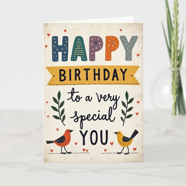 Whimsical Art Birthday Card (Front)