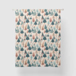 Whimsical Art Deco Mountain Trees Pattern Sheer Curtains