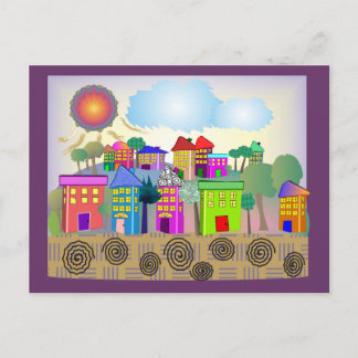 Whimsical Art Gifts "Summer Cottages" by g. gabel Postcard