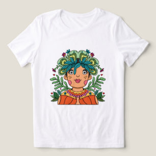 Whimsical Art Girl with Floral Crown Tri-Blend Shirt