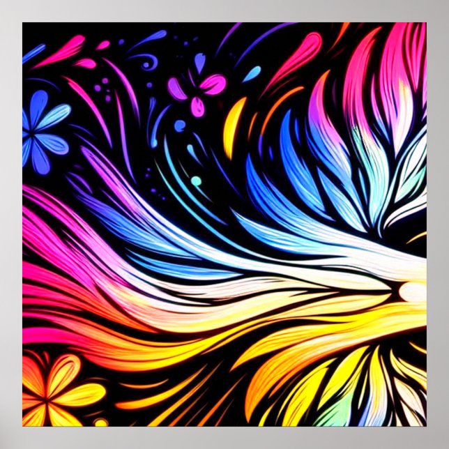 Whimsical Art on a Modern Art Wall Poster (Front)