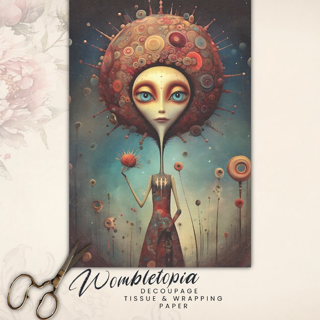 Whimsical Artistic Cosmic Floral Fantasy Decoupage Tissue Paper (Creator Uploaded)